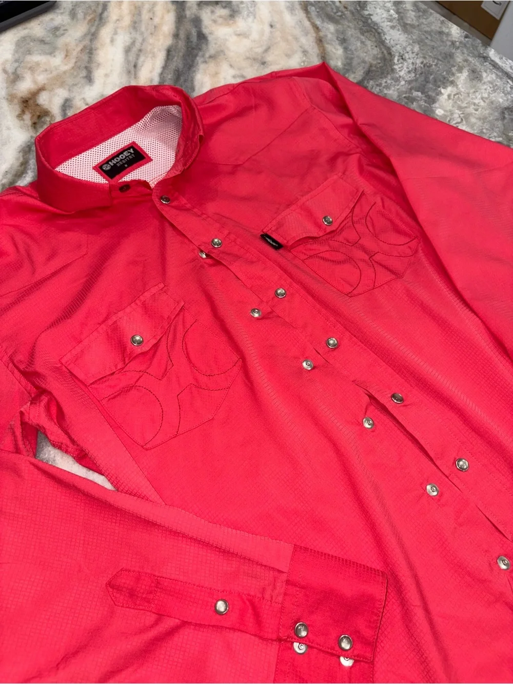 Hooey Habitat Western Red Men's Casual Button Down Shirt - Picture 2 of 6